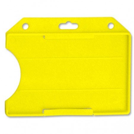 Porte-badge rigide, horizontal, jaune, format insert 86 x 54 mm, lot de 50