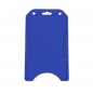 Porte-badge rigide, pour 1 carte, vertical, bleu, format insert CR 80 (86 x 54 mm), lot de 50