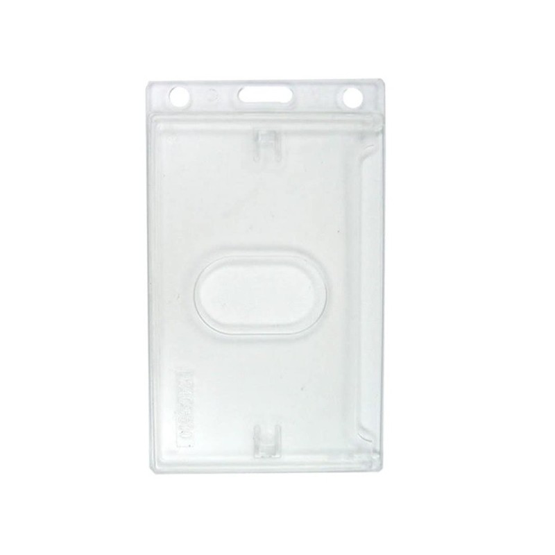 Porte-badge rigide, vertical, transparent, format CR 80 (86x54 mm), lot de 50