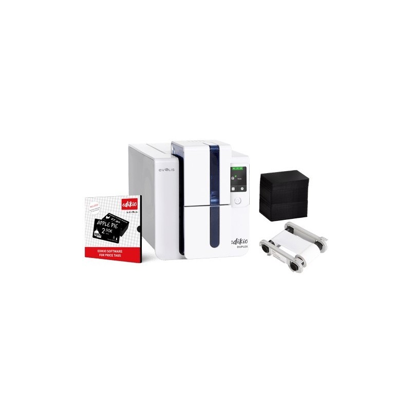 Pack imprimante de cartes Evolis Edikio Price Tag Duplex, double face, USB, Ethernet