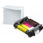 Pack ruban couleur Evolis 100 faces pour Badgy100/200, YMCKO et 100 cartes PVC, 30 mil (0,76 mm)
