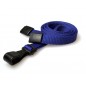 Cordon tour de cou, largeur 10 mm, bleu, avec mousqueton plastique