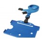 Cordon tour de cou sécuritaire, largeur 10 mm, bleu clair, avec mousqueton plastique, lot de 100