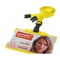 Cordon tour de cou, largeur 10 mm, jaune, avec mousqueton plastique