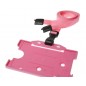 Cordon tour de cou, largeur 10 mm, rose, avec mousqueton plastique