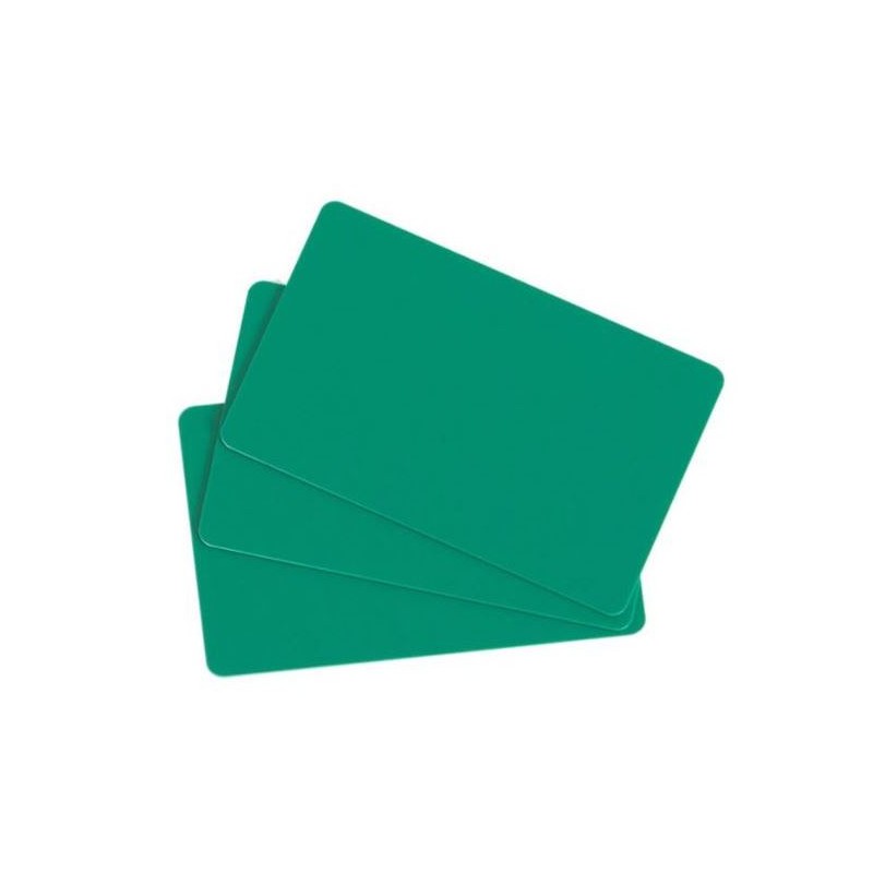 Cartes Evolis PVC, CR-80, vert, 30 mil, lot de 100