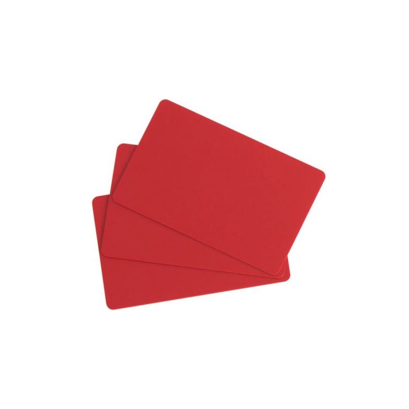 Cartes Evolis PVC, CR-80, rouge, 30 mil, lot de 100