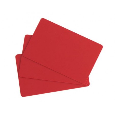 Cartes Evolis PVC, CR-80, rouge, 30 mil, lot de 100