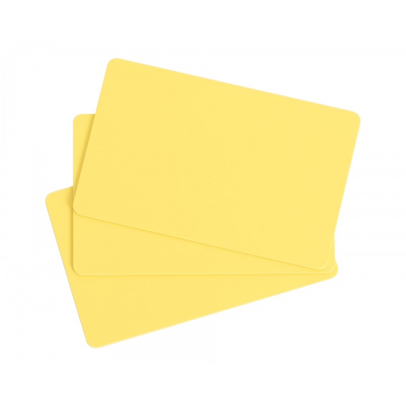 Cartes Evolis PVC, CR-80, jaune, 30 mil, lot de 100