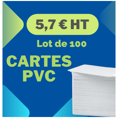 Cartes PVC haute qualité, CR-80, 30 mil, blanc, lot de 100