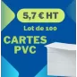 Cartes PVC haute qualité, CR-80, 30 mil, blanc, lot de 100