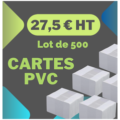 Cartes PVC haute qualité, CR-80, blanc, lot de 500