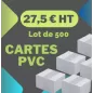 Cartes PVC haute qualité, CR-80, 30 mil, blanc, lot de 500