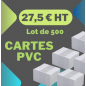 Cartes PVC haute qualité, CR-80, blanc, lot de 500