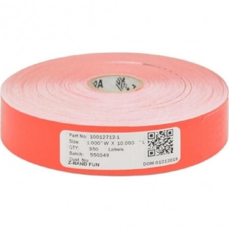 Bracelets Zebra Z-Band Fun, adulte, rouge, en bobine, 25 x 254 mm