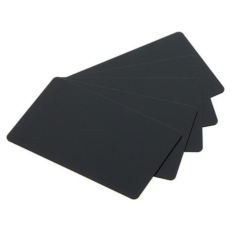 Cartes Evolis PVC, CR-80, noir mat, 30 mil, lot de 100