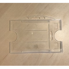 Porte-badge rigide, ouvert, horizontal, translucide, format insert 86 x 54 mm, lot de 50