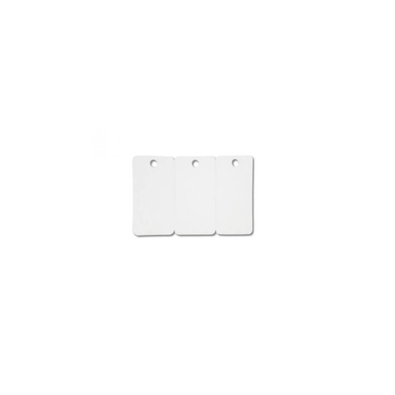 Cartes PVC, CR-80, blanc, perforées, sécables en 3 mini cartes, 30 mil, lot de 500