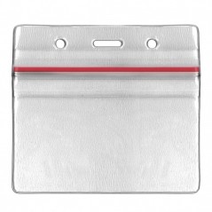 Porte-badge souple, hermétique, avec zip étanche, horizontal, transparent, format CR-80, lot de 100