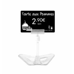 Support pour étiquette de prix aspect cristal, Evolis Edikio, hauteur 8 cm, lot de 25