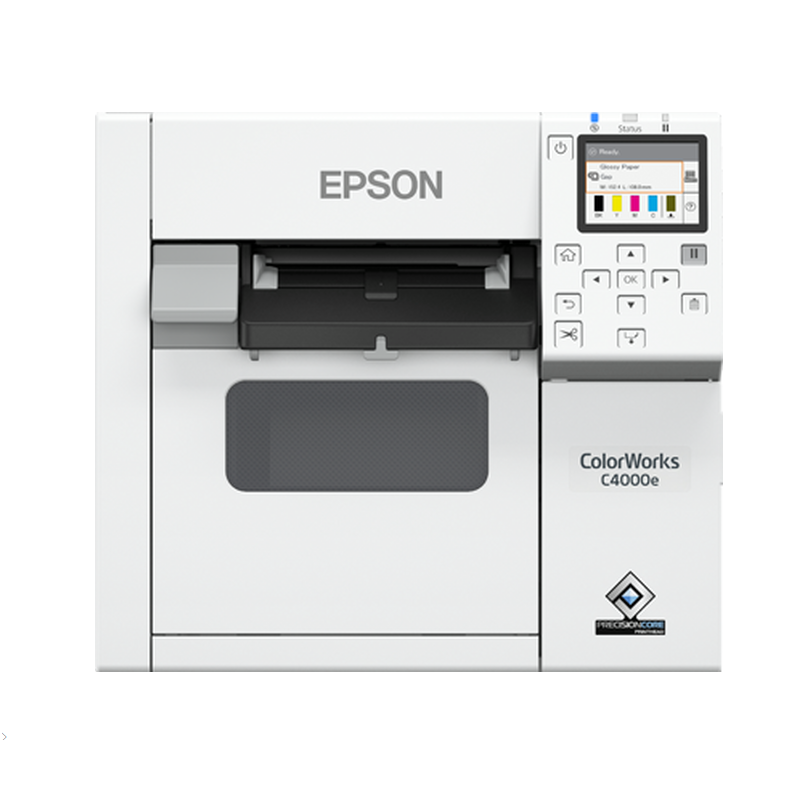 Imprimante étiquettes couleur Epson ColorWorks C4000e (bk), encre noire brillante, USB, Ethernet, auto-cutter