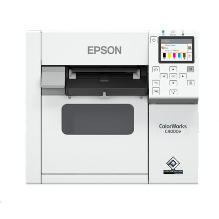 Imprimante étiquettes couleur Epson ColorWorks C4000e (mk), encre noire mate, USB, Ethernet, auto-cutter
