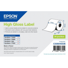 Rouleau d'étiquettes adhésives continu Epson High Gloss, 51 mm x 33 m, lot de 2