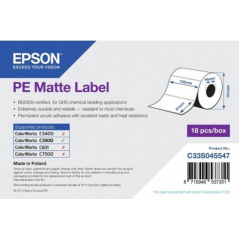 Rouleau d'étiquettes adhésives pré-découpées Epson PE Matte, 102 mm x 51 mm, 535 étiquettes