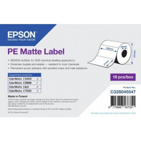 Rouleau d’étiquettes papier mat – C6500