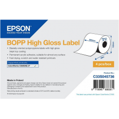 Rouleau d'étiquettes adhésives continu synthétique, Epson BOPP High Gloss, 203 mm x 68 m