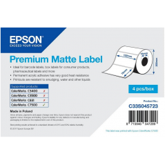 Rouleau d'étiquettes adhésives pré-découpées Epson Premium Matte, 102 mm x 76 mm, 1570 étiquettes
