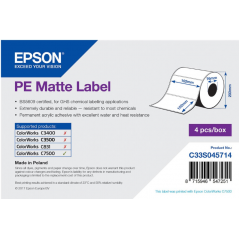 Rouleau d'étiquettes adhésives pré-découpées Epson PE Matte,102 mm x 152 mm, 800 étiquettes