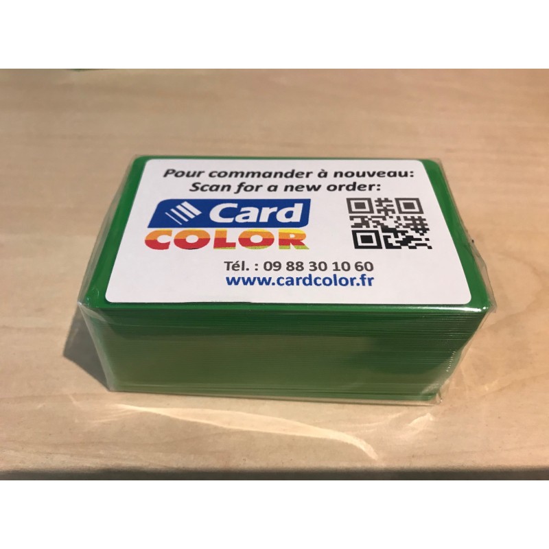 Cartes PVC vert, CR-80, 30 mil, lot de 50