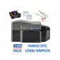 Pack imprimante de cartes Fargo DTC1250e, simplex, USB, ruban couleur, 200 cartes pvc blanches, logiciel