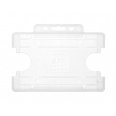 Porte-badge rigide, ouvert, horizontal, pour 1 carte, translucide, CR-80 (86 x 54 mm), plastic recyclé, lot de 100