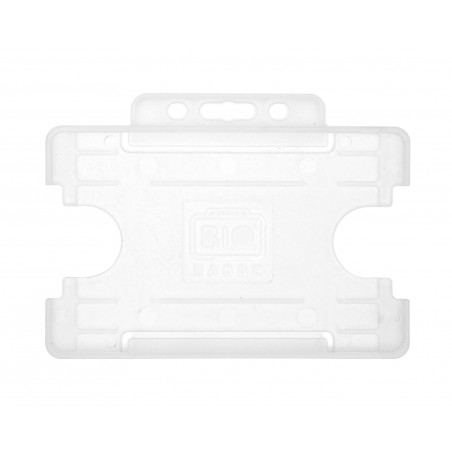 Porte-badge rigide, ouvert, horizontal, pour 1 carte, translucide, CR-80 (86 x 54 mm), plastic recyclé, lot de 100