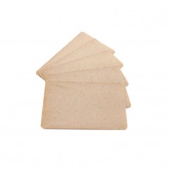 Cartes Edikio PLA/BOIS, aspect bois naturel, format 86x54 mm, épaisseur 30 mil, lot de 100