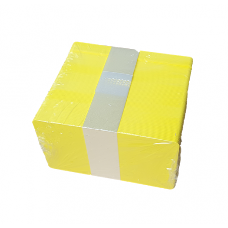 Cartes PVC jaune, CR-80, 30 mil, lot de 100